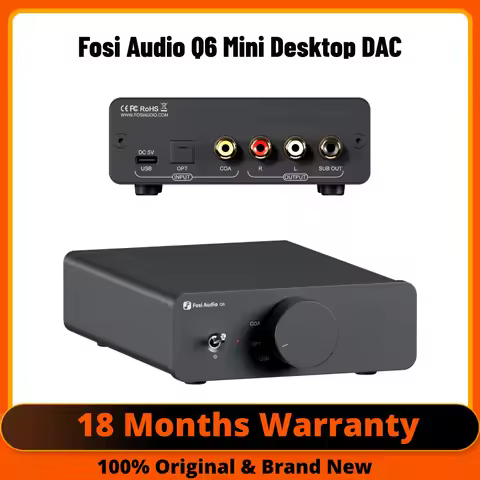 Fosi Audio Q6 Mini Desktop DAC AK4493S PCM 768kHz/32Bit DSD512 Hi-Fi DAC For Stereo Amplifier Headph