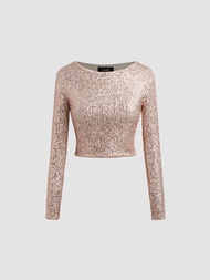 Cider Sequin Long Sleeve Blouse