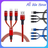 (FAST CHARGING UP TO 5A) 3 In 1 USB Type C Cable Fast Charging Data Cable 3.5A 5A Kabel USB 3 dalam 