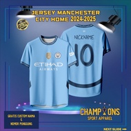 Custom Football Jersey M4NCH3ST3R C1TY H0ME 2024-2025 – Full Printing Dryfit Milano name & number