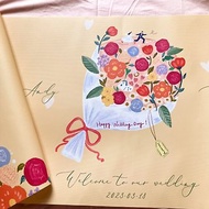【客製】花嫁 簽名綢 油畫布 可愛插畫 婚禮佈置 結婚紀念