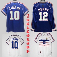 tshirt customized name and number jersey Reframed 1998 World Cup France Home and Away Long Short Sle