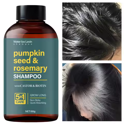 Water Ice Levin Pumpkin Seed & Rosemary Shampoo with Castor Oil & Biotin for Hair Growth, 5M Care, N