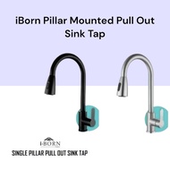 iBorn Pillar Mounted Pull Out Kitchen Mixer Sink Tap