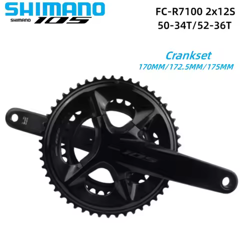 SHIMANO 105 FC-R7100 Crankset 2x12 Speed 165MM/170MM/172.5MM/175MM 50-34T/52-36T For Road Bike Bicyc