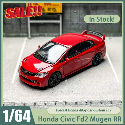 New In Stock Mh 1:64 Honda Civic Fd2 Mugen Rr Car Alloy Miniature Diecast Honda Ornaments Custom Toy