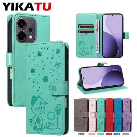 Card Stand Wallet Leather Case For OPPO Reno 11 12 13 14 F 15 Pro 5G 10 Pro 8 T 4G 8 Lite 6 7 Z Skin