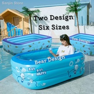 ☎Inflatable Swimming Pool Max 10 People All Ages PVC Sea Bear 1.3m 1.5m 1.8m 2.1m 2.6m 3.0m Kolam Re