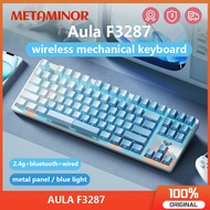Aula F3287 Wireless Mechanical Keyboard Gaming Bluetooth 2.4g Wired 87 keys Keyboard for Laptop