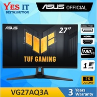 Asus 27" TUF Gaming VG27AQ3A Fast IPS WQHD 180Hz 1ms HDR10 Freesync Premium GSync Ergonomic Gaming M