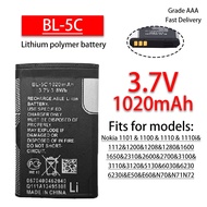 BL4C5C Battery3.7V1020mAh Rechargeable Li Ion Batteries BL5C for Nokia2600 1100 1110 1112 2610 6230 