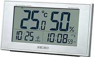 Seiko Clock BC417S Table Clock, Alarm Clock, Radio Waves, Digital Calendar, Comfort Level, Temperatu