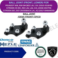 DS (OEM) BALL JOINT (LOWER) (2PCS) FOR PEUGEOT 508 [8D] / CITROEN C5 [RC, RD] / DS7, DS7 CROSSBACK [