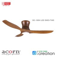 Acorn Creation DC-168H DWD | 42 & 48 Inch Ceiling Fan | 24W LED Tri-Color | Free Decorative No Light