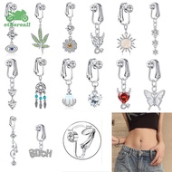 ETH 1Pc Fake Belly Button Ring Fake Clip On Belly Piercing Non Piercing Navel Ring PH