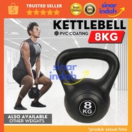 Vinyl KettleBell 8 Kg Weight Lifting Beginner Kettlebell PVC Coating MEDAN