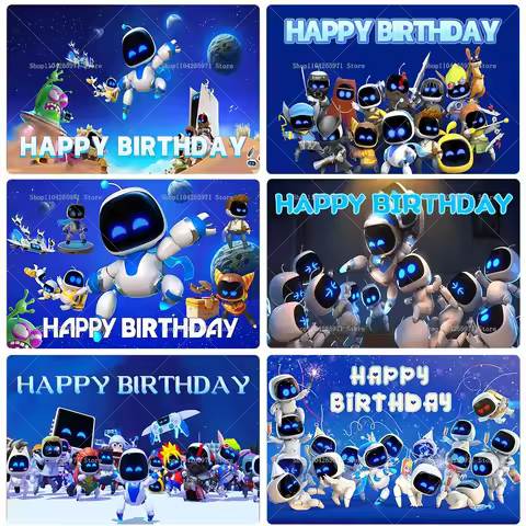 New Game - Astro Bot Theme Children's Birthday Party Decoration Banner Boys Party Supplies Gift Birt
