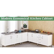 Simple Modern Home Kitchen Cabinet Stainless Steel Cabinet Sink Stove Hole Kitchen Household Dapur Kabinet Murah 厨房橱柜