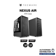 TECWARE Nexus AIR TG / Steel Side Panel ATX Case, 4 x 12cm Black Fans, Black &amp; Steel