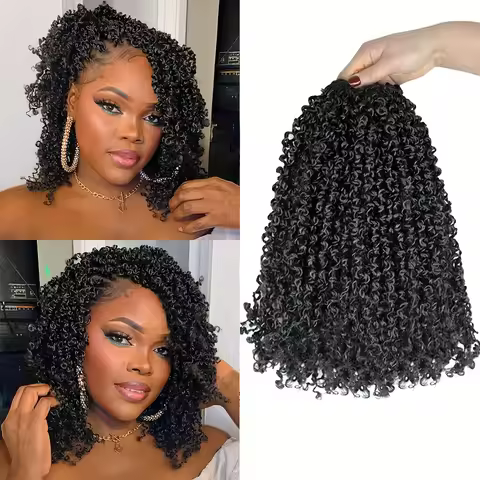 Yanky Twist Crochet Hair 16 Inch 8 Packs 20 Strands/Pack Pre-looped Synthetic Braiding Hair Fluffy S