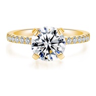 1-2 CT Moissanite Engagement Ring D Color Laboratory Diamond Rings Jewelry 18K Gold Plated S925 Silv