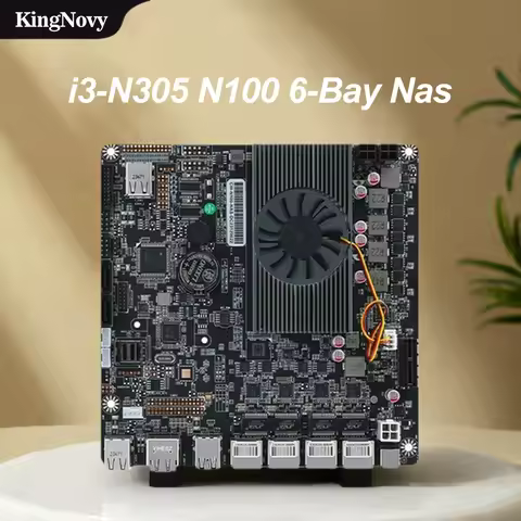 ITX NAS Motherboard 12th Gen i3-N305 N100 6-Bay with DC Power 2xM.2 NVMe 6xSATA3.0 PCIE X1 4x i226-V