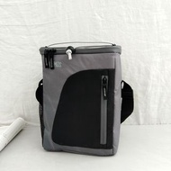 日本 THERMOS 灰黑色帆布 保溫 斜咩袋