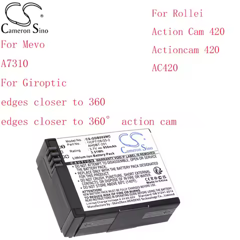 Cameron Sino Camera Battery for Mevo A7310 For Giroptic edges closer to 360 360° action cam For Roll