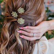 Succulent hair pin is greenery hair piece. Boho wedding hair, bridal hair piece.