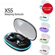 X55 Sleeping Earbuds with Hi-Fi Stereo Sound Waterproof Headphones Build-in Mic Noise Cancelling Hea