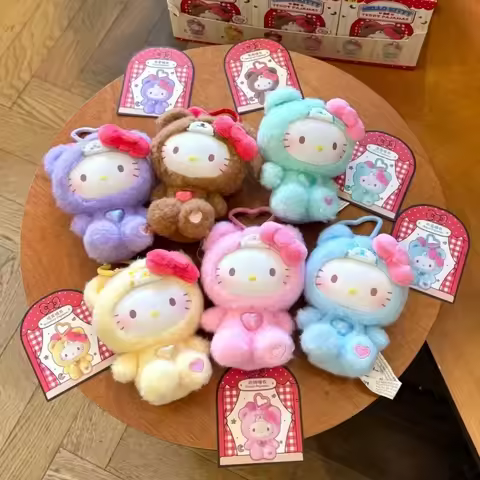 TopToy Hellokitty Teddy Pajamas Series Vinyl Blind Box Trendy Bag Pendant Ornaments Decorative Child