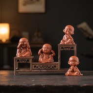 Creative Purple Clay Four Little Monks Zen Character Decorations Home Living Room Desktop Decoration