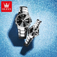 2PCS ! OLEVS  Luxury Watch Couple Waterproof Original Fashion Tungsten Steel Scratch Resistant Quart