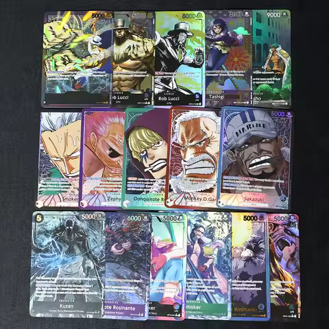 English Version Anime One Piece OPCG Laser frosted Game Cards Navy CP0 CP9 Poster Replica Japanese G