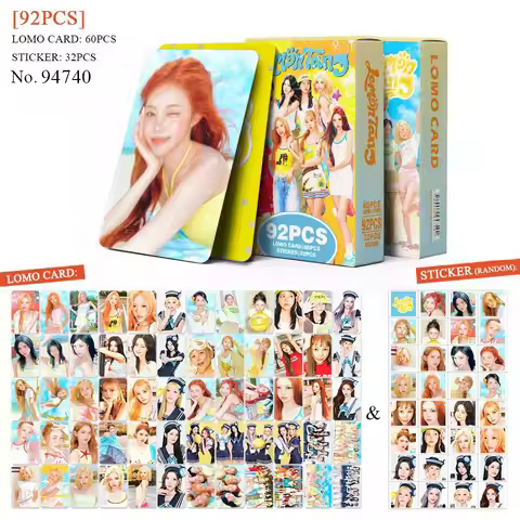 New 92Pcs Small Card KPOP Hearts2Hearts Album LemonTa Peripheral LOMO Small Card Photo Card Sticker 