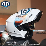 หมวกกันน็อคยกคาง RD RANDOM MATRIX 2024 ยกคาง แว่น2ชั้น รองรับการติดบลูทูธ M L XL