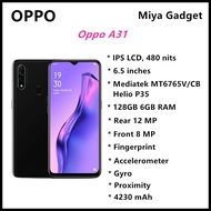 Oppo A31 6GB RAM + 128GB ROM 6.5 Inch 12MP Triper Camera l 1 Year Warranty Original SmartPhones