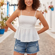 Lovito Women's Summer/Spring Ruffle Hem Tank Top L109MD321