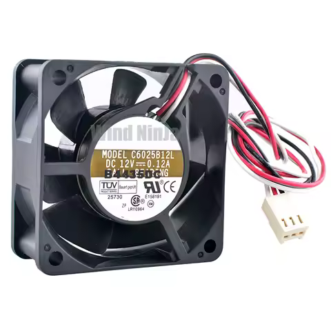 C6025B12L 6cm 60mm fan 60x60x25mm DC12V 0.12A 3pin Dual ball bearing cooling fan for chassis CPU