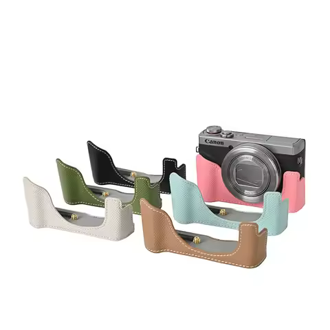 G7X3 G7X2 Casing Pu Leather Camera Case Cover Half Body For Canon G7X II G7X III G7X Mark III II
