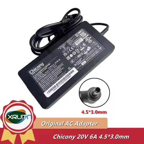 Original Laptop Charger For Chicony A17-120P2A For MSI GF63 THIN MS-16R5 A12A055P 20V 6A 120W Power 