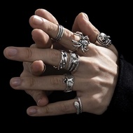 ooo 7Pcs/set Punk Snake Rings For Women Gothic Spider Men Fashion Jewelry Accessories uuu