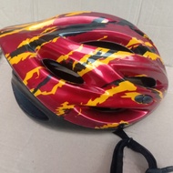 helm sepeda polygon dewasa merah api