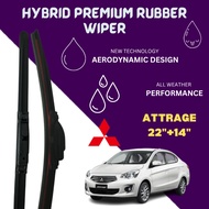 MITSUBISHI ATTRAGE JAPAN HYBRID PREMIUM QUALITY RUBBER WIPER ( 2PCS/SET )