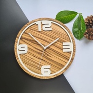 Modern minimalist wall clock, teak wood wall clock