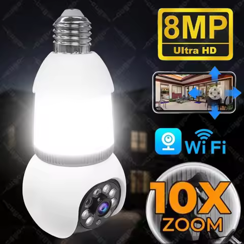 E27 Bulb Surveillance 2in1 Security Camera With LED lamp Automatic Night Vision Cam Indoor Motion De