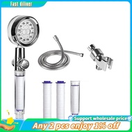 In stock-1 Set LED Shower Head High Pressure Shower Heads with Hose, Holder &amp; 3 Filters, 3 Water Temperature-Controlled