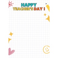 A6 260gsm Artcard 2 sides color happy teachers day card with free plastic kad selamat hari guru saiz
