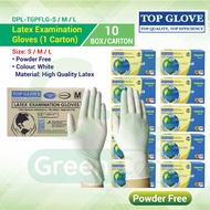 Top Glove Latex Disposable Glove, Powder Free Natural Color (1 Carton-10 box)(Size : L, M, S)