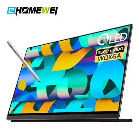EHOMEWEI Portable Monitor Q3 16 Inches QLED 2.5K 16:10 Computer Expansion Screen Black Metal Frame W